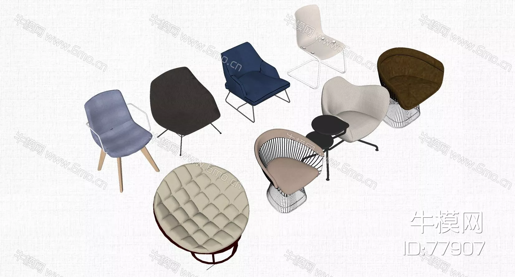 NORDIC LOUNGLE CHAIR - SKETCHUP 3D MODEL - VRAY - 77907