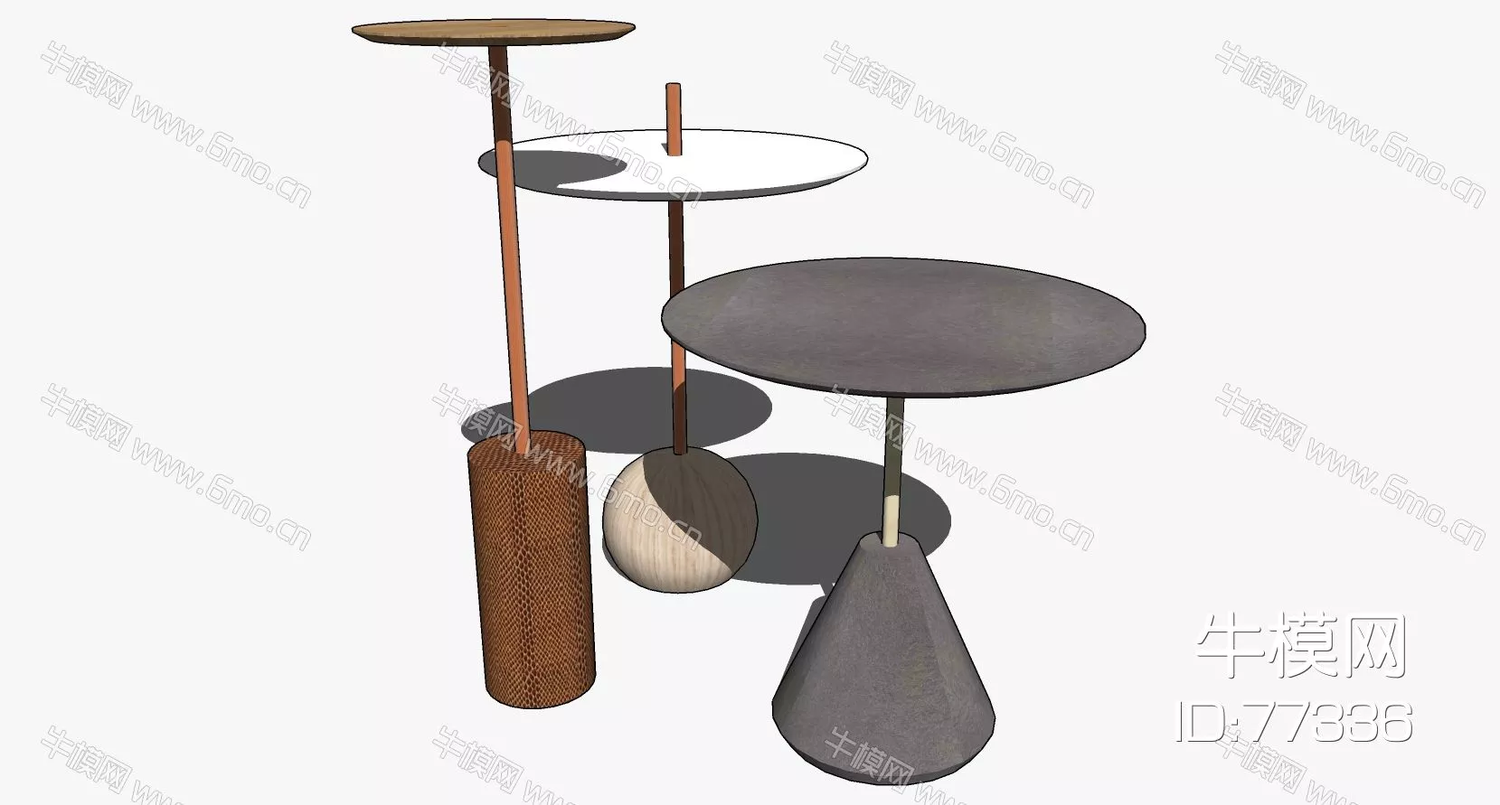 NORDIC SIDE TABLE - SKETCHUP 3D MODEL - ENSCAPE - 77336