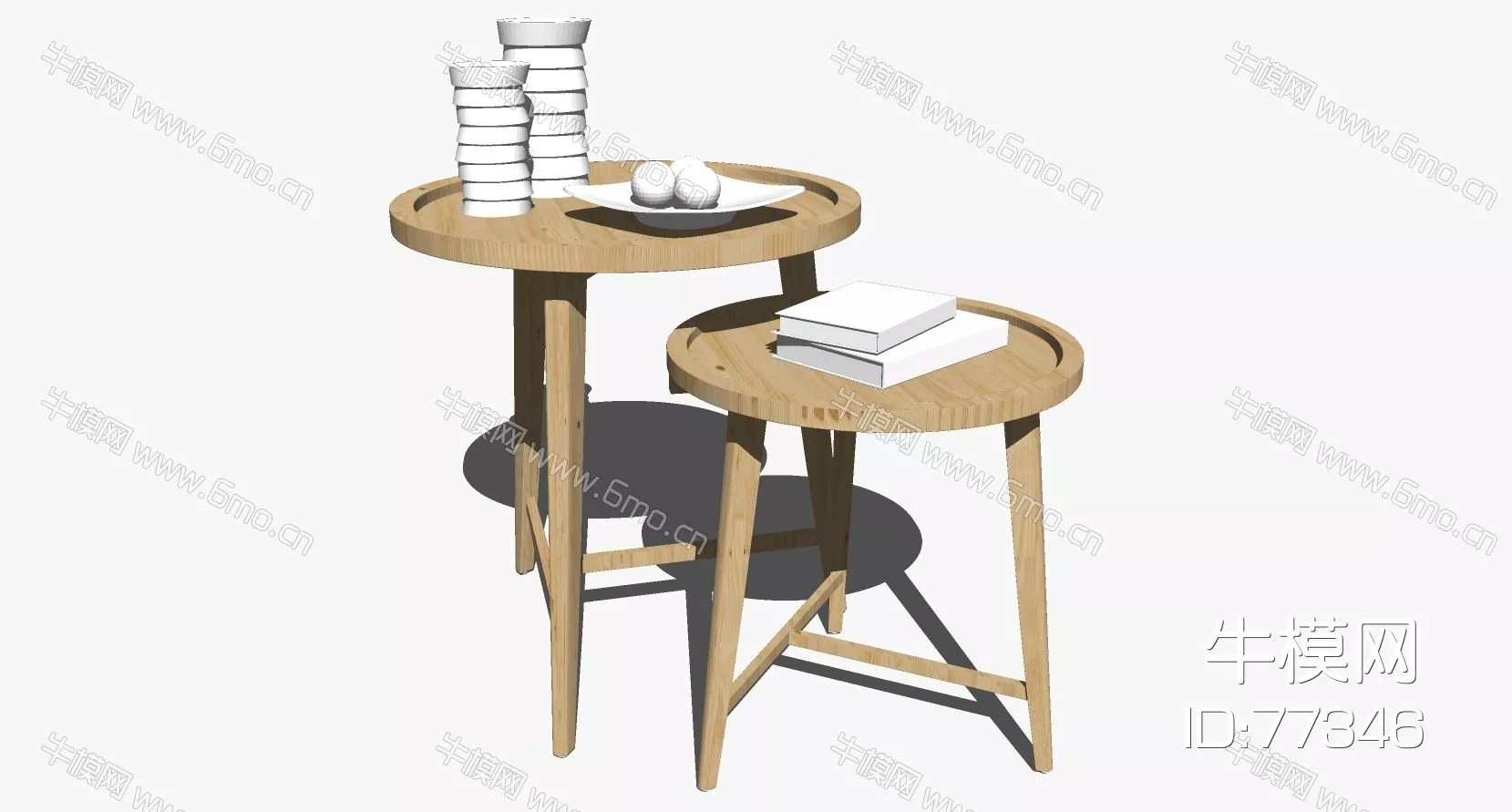 NORDIC SIDE TABLE - SKETCHUP 3D MODEL - ENSCAPE - 77346