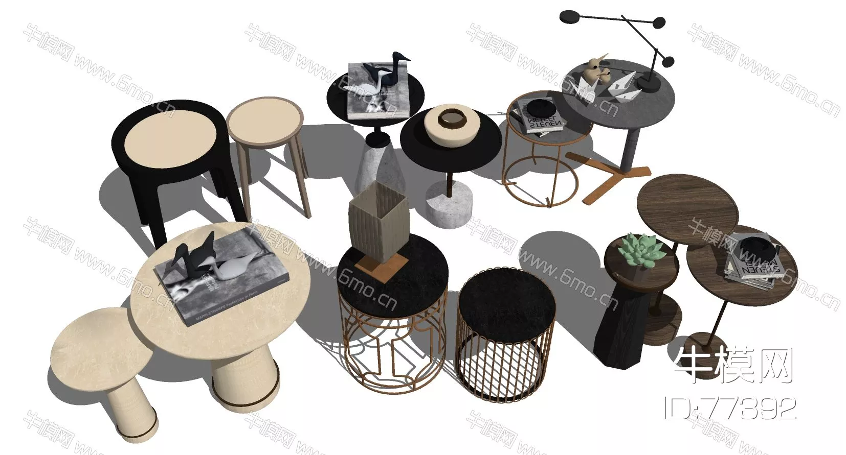 NORDIC SIDE TABLE - SKETCHUP 3D MODEL - ENSCAPE - 77392