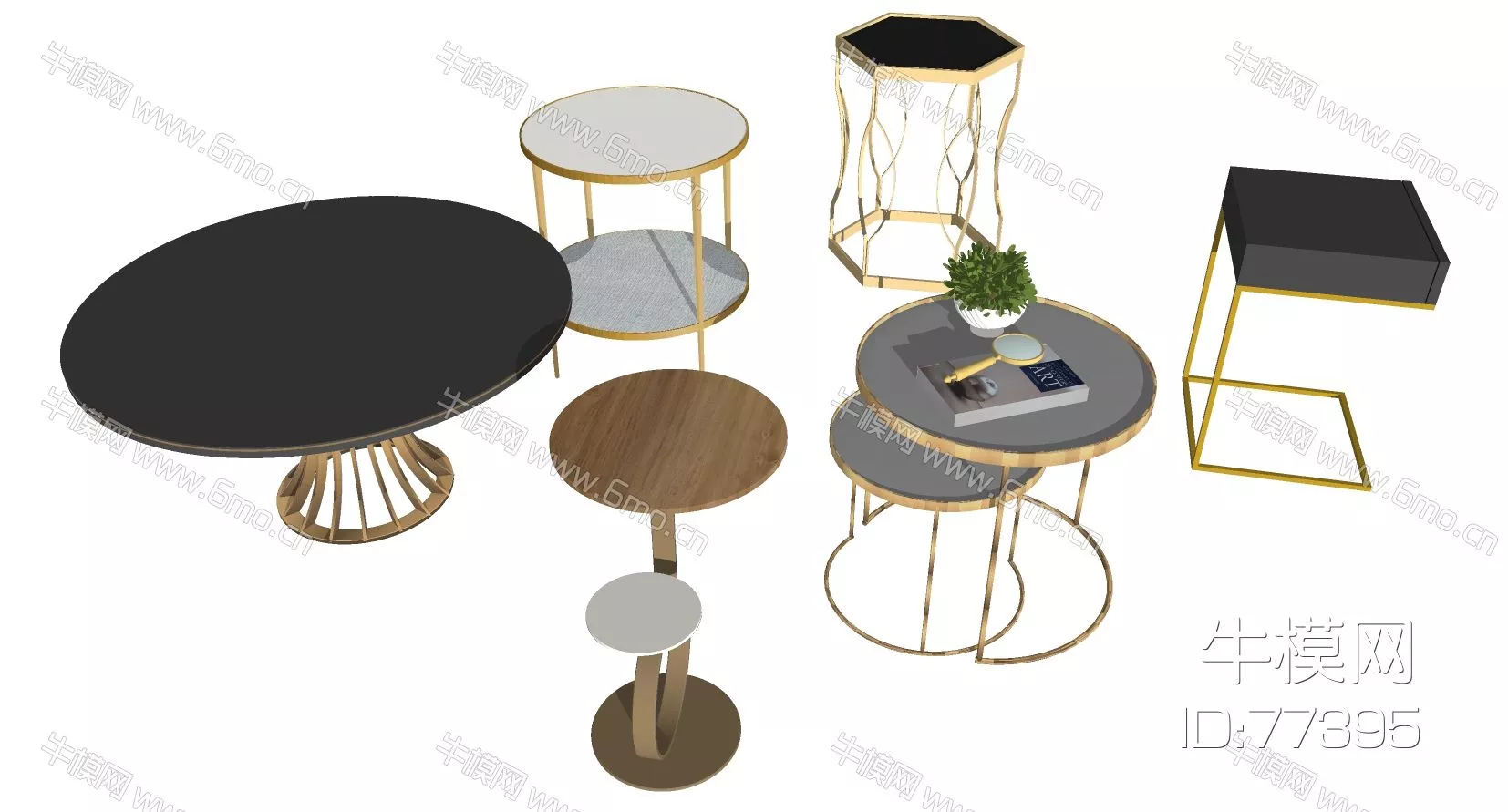 NORDIC SIDE TABLE - SKETCHUP 3D MODEL - ENSCAPE - 77395