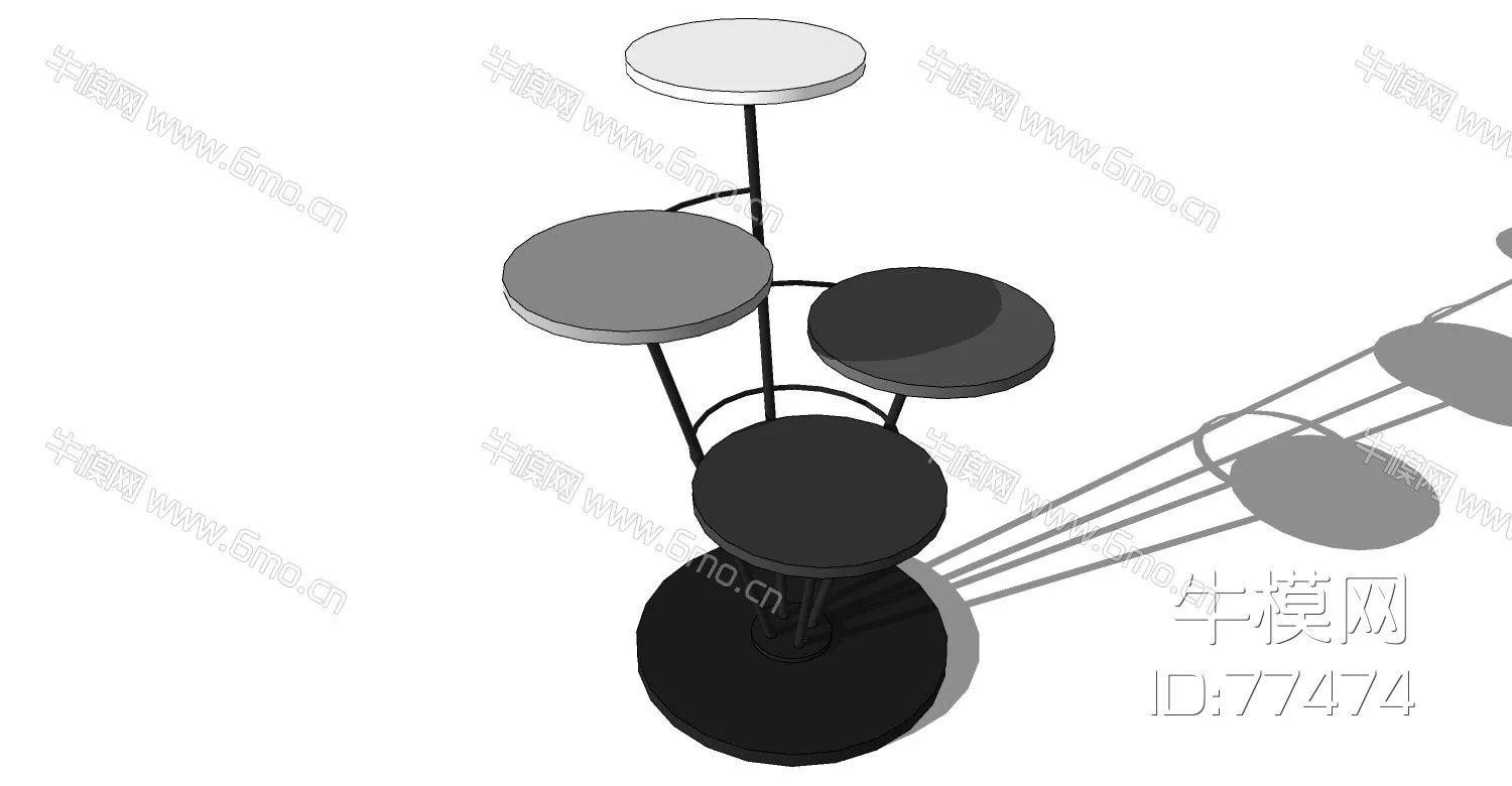 NORDIC SIDE TABLE - SKETCHUP 3D MODEL - ENSCAPE - 77474