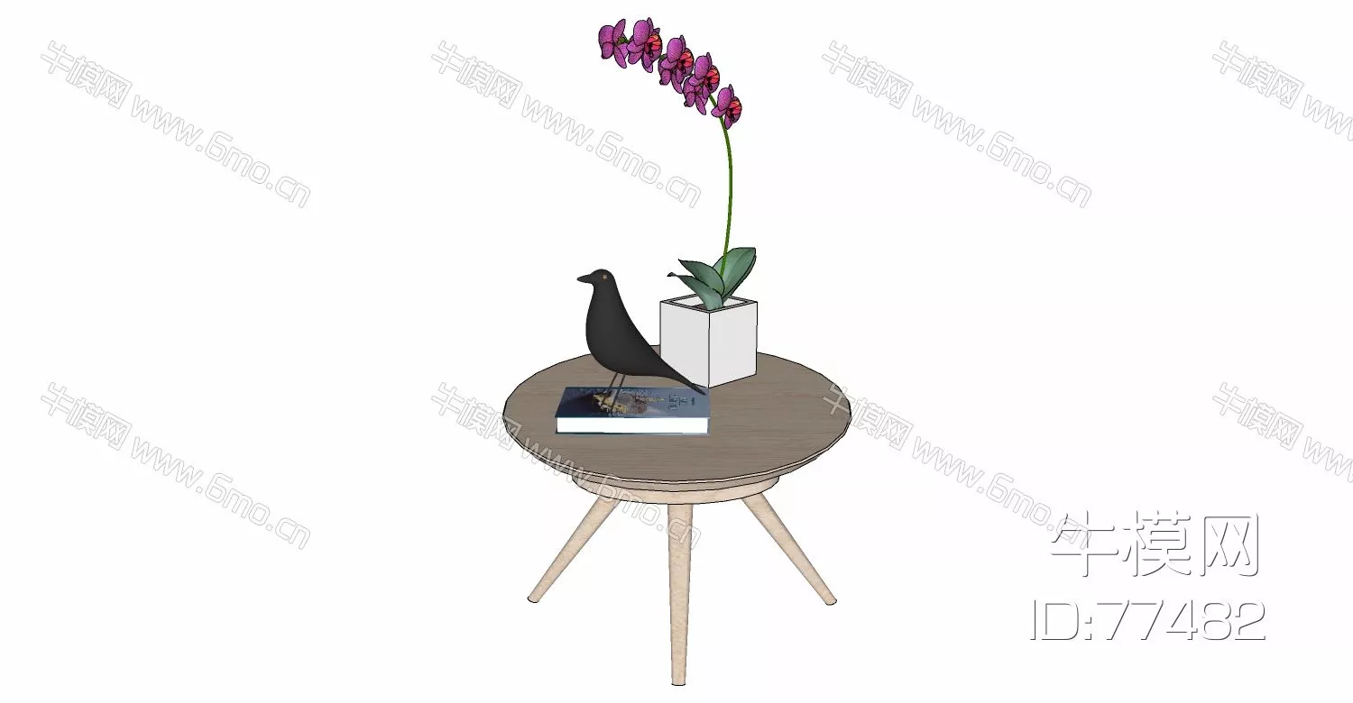 NORDIC SIDE TABLE - SKETCHUP 3D MODEL - ENSCAPE - 77482