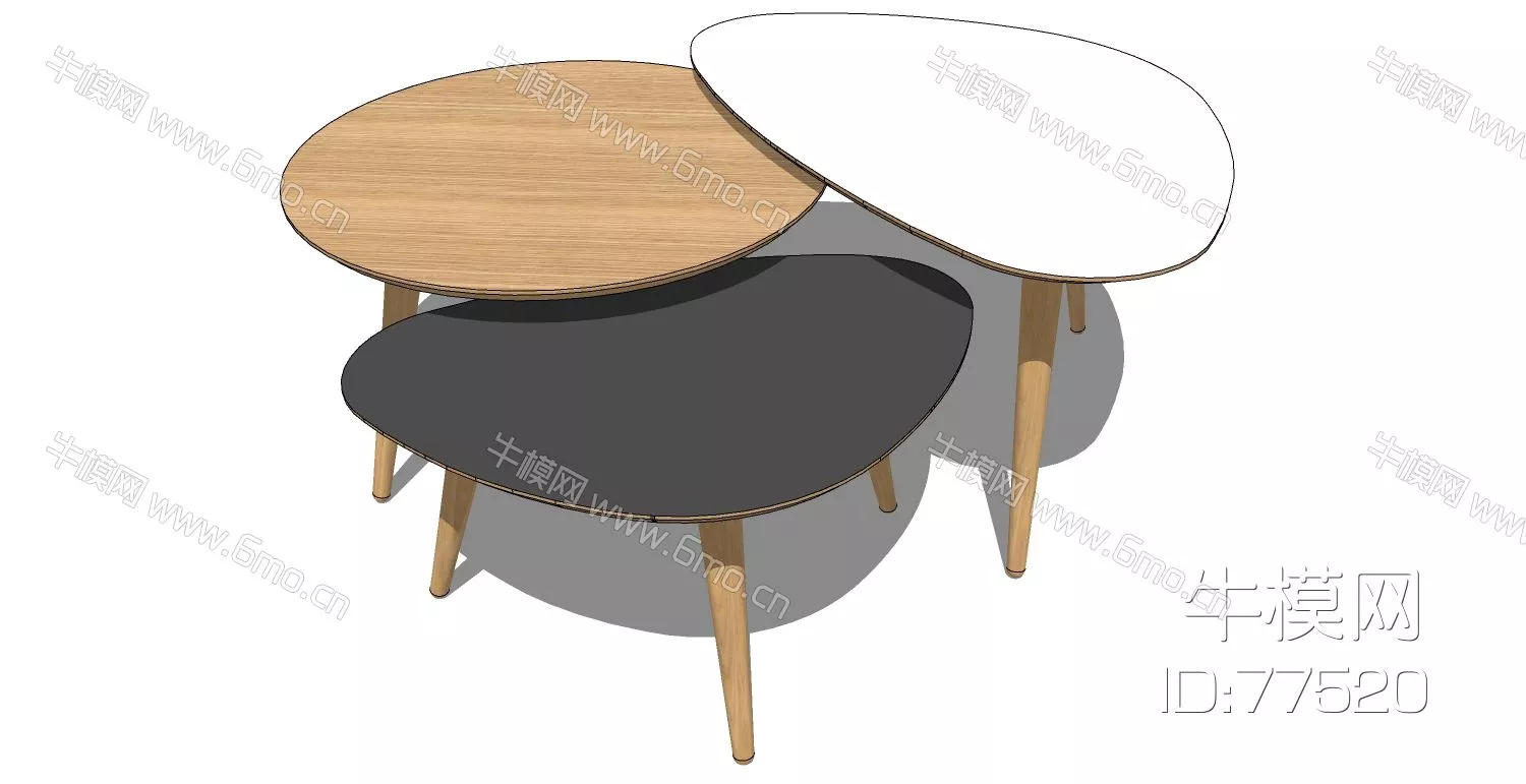 NORDIC SIDE TABLE - SKETCHUP 3D MODEL - ENSCAPE - 77520