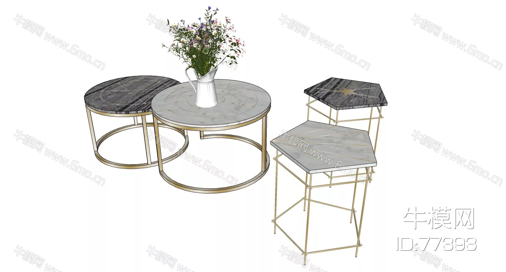 NORDIC SIDE TABLE - SKETCHUP 3D MODEL - VRAY - 77393