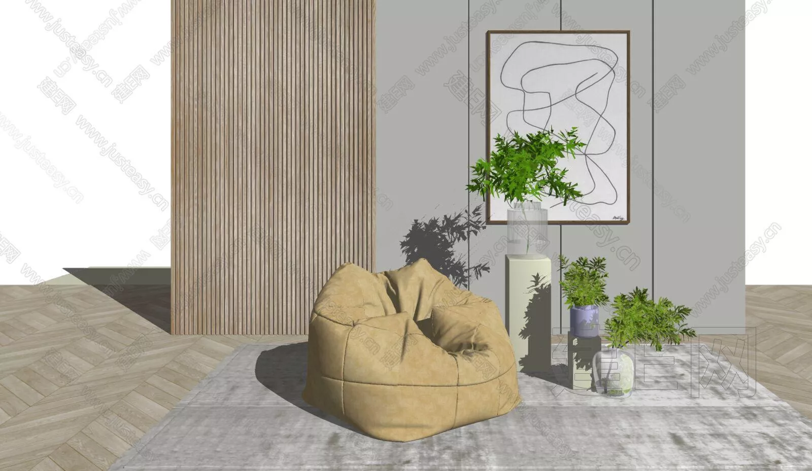 NORDIC SOFA - SKETCHUP 3D MODEL - ENSCAPE - ID17332