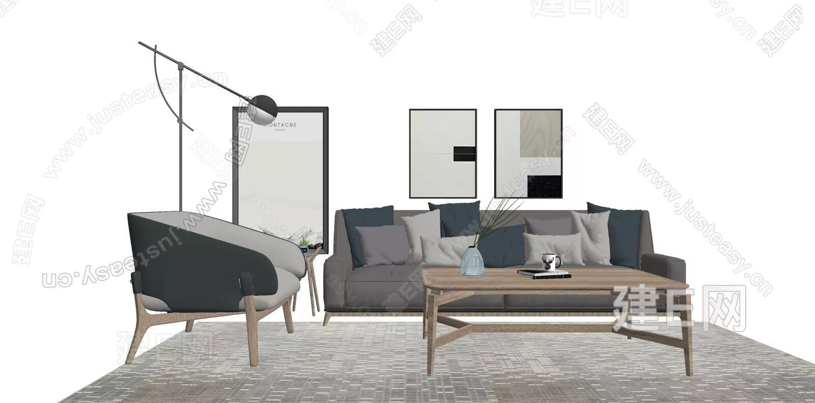 NORDIC SOFA - SKETCHUP 3D MODEL - ENSCAPE - ID17335