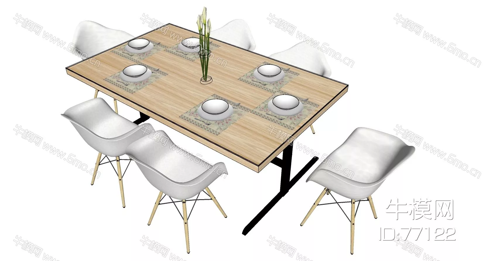 NORDIC TEA TABLE SET - SKETCHUP 3D MODEL - ENSCAPE - 77122