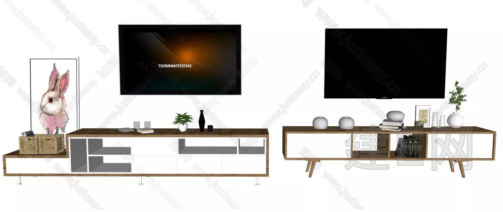 NORDIC TV CABINET - SKETCHUP 3D MODEL - ENSCAPE - 111952224