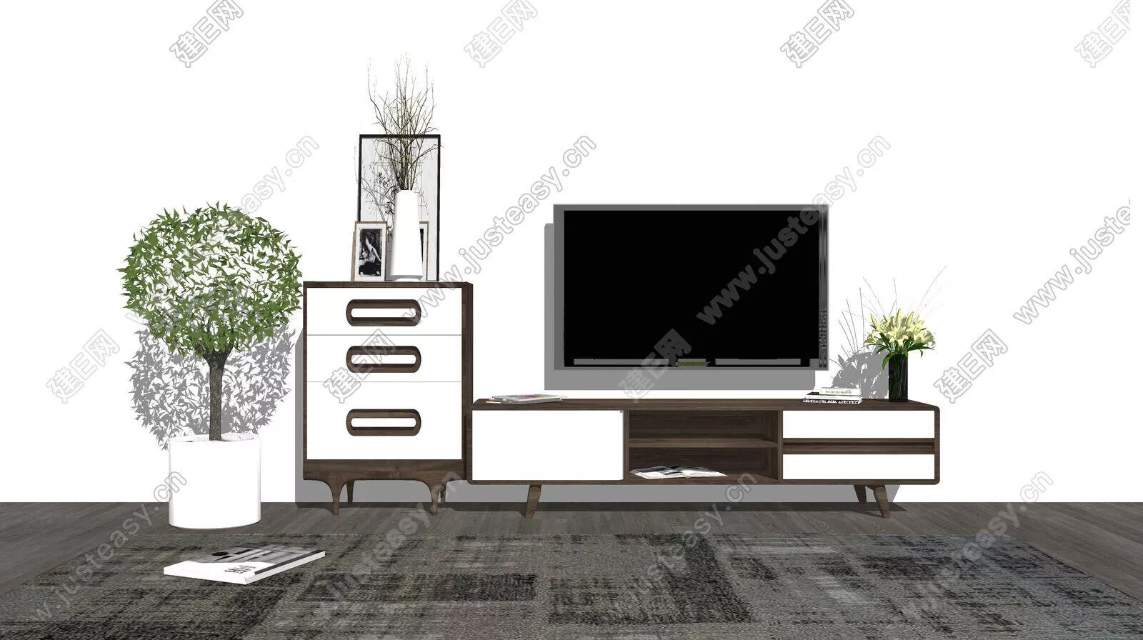 NORDIC TV CABINET - SKETCHUP 3D MODEL - ENSCAPE - 112345357