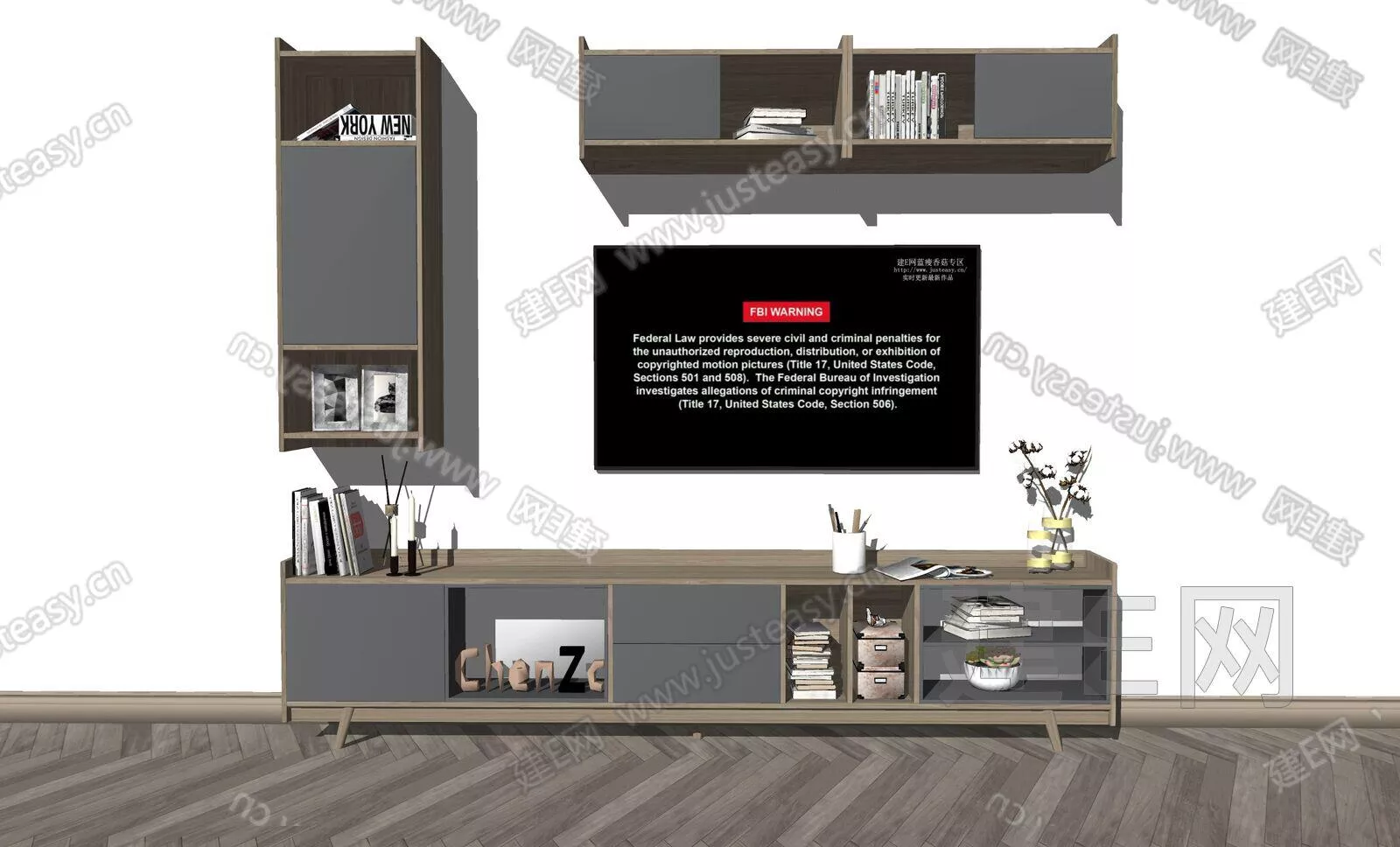 NORDIC TV CABINET - SKETCHUP 3D MODEL - ENSCAPE - 112345565