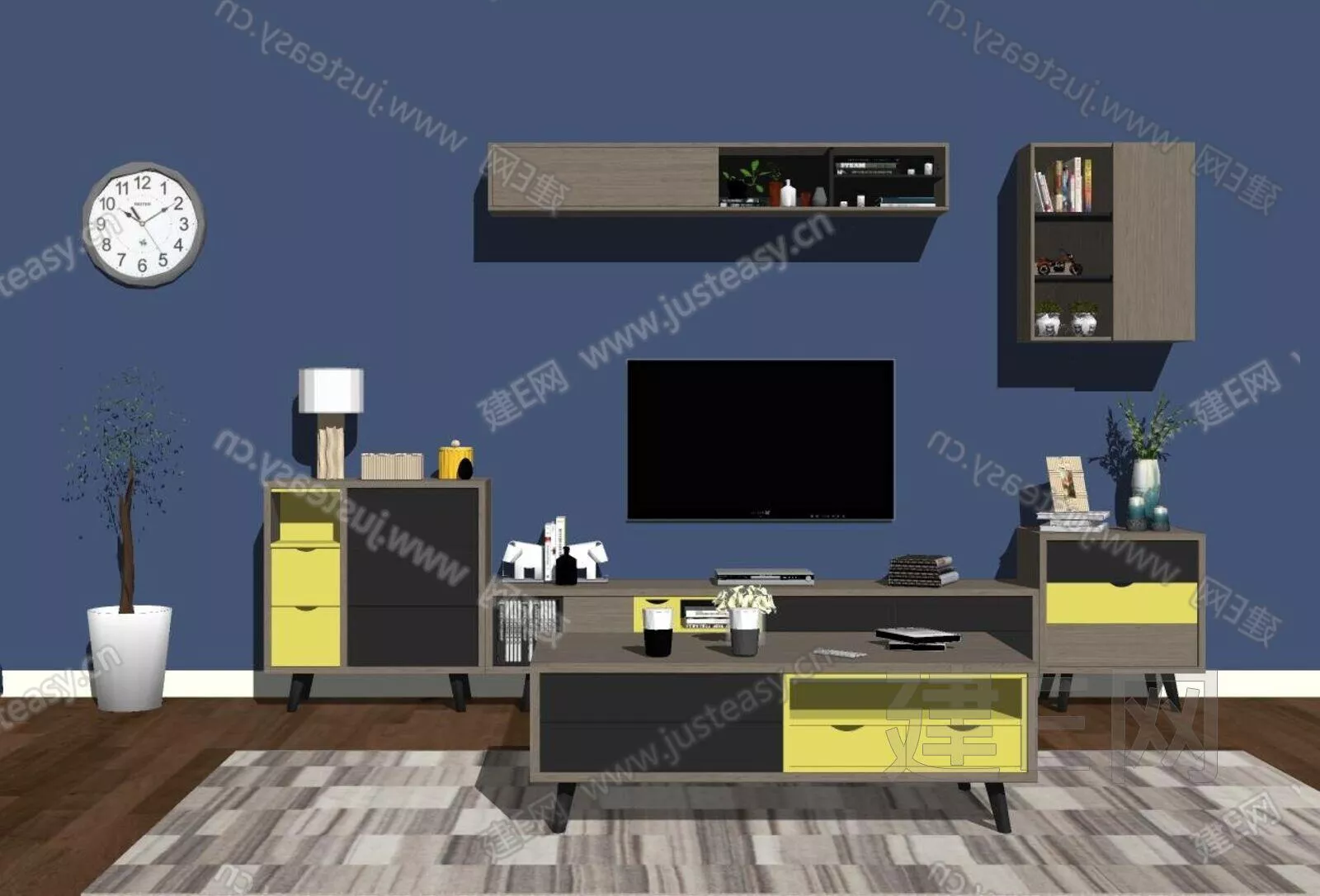 NORDIC TV CABINET - SKETCHUP 3D MODEL - ENSCAPE - 112607579