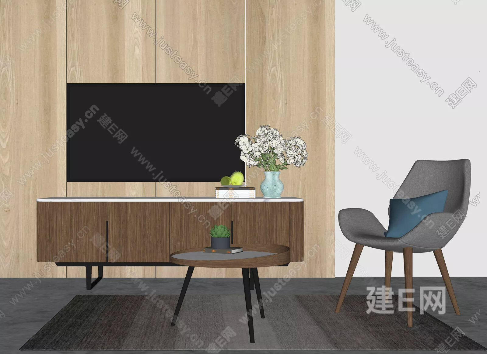 NORDIC TV CABINET - SKETCHUP 3D MODEL - ENSCAPE - 112673268