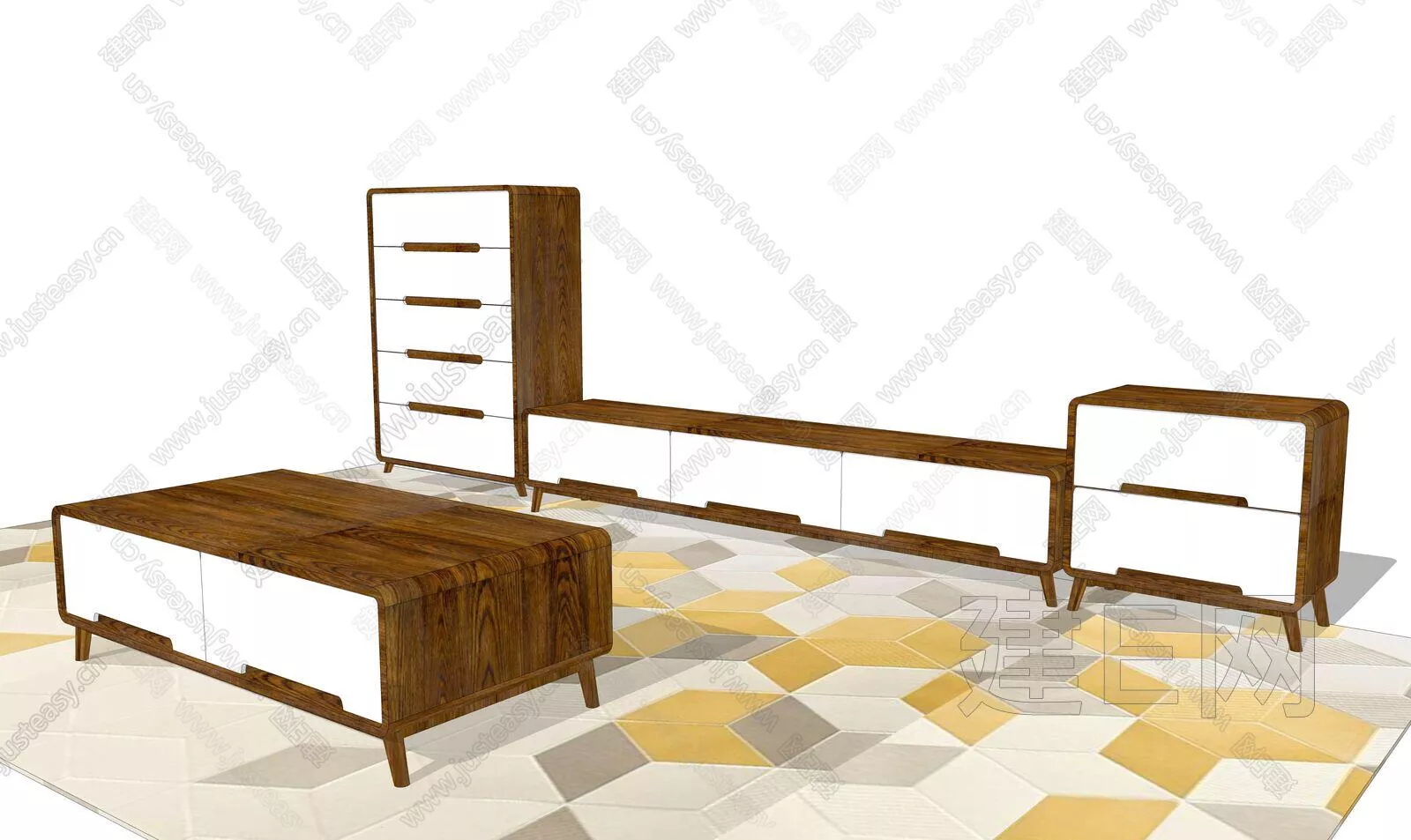 NORDIC TV CABINET - SKETCHUP 3D MODEL - ENSCAPE - 112738666