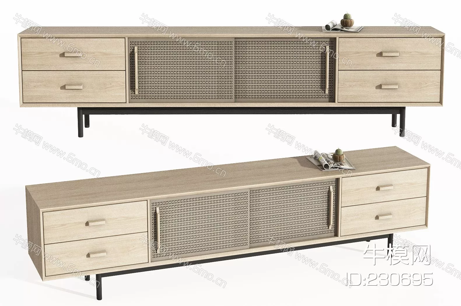 NORDIC TV CABINET - SKETCHUP 3D MODEL - VRAY - 230695