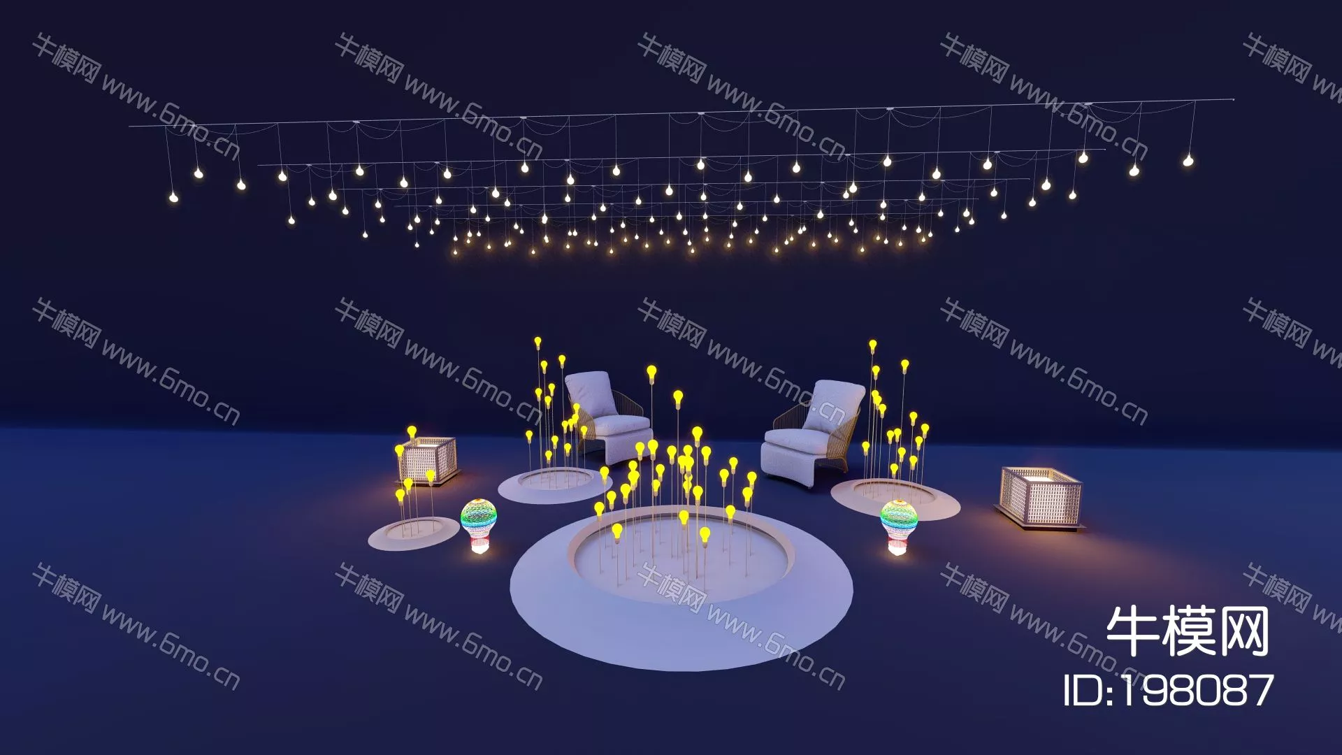 OUTDOOR CHANDELIER - SKETCHUP 3D MODEL - LUMION - 198087