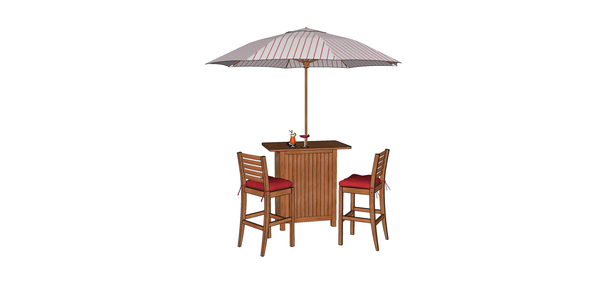 OUTDOOR EXTERIOR TABLE SETS - SKETCHUP 3D MODEL - VRAY OR ENSCAPE - ID17381