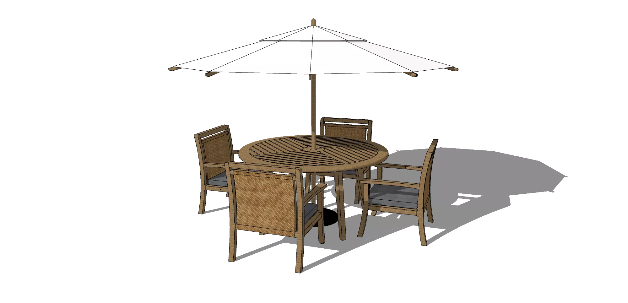 OUTDOOR EXTERIOR TABLE SETS - SKETCHUP 3D MODEL - VRAY OR ENSCAPE - ID17383