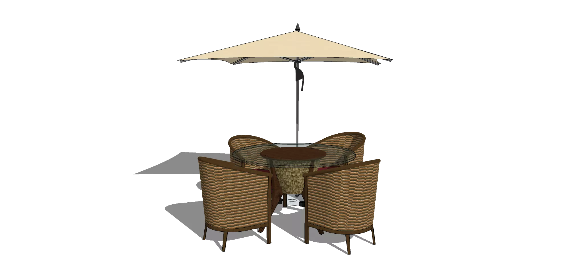 OUTDOOR EXTERIOR TABLE SETS - SKETCHUP 3D MODEL - VRAY OR ENSCAPE - ID17386