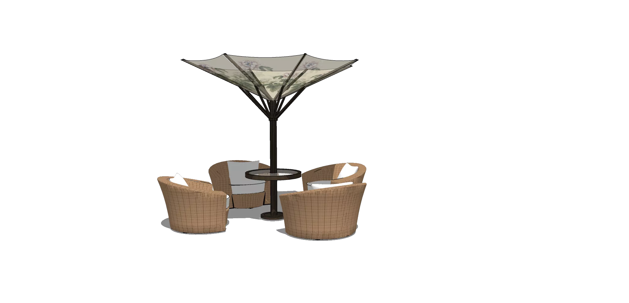 OUTDOOR EXTERIOR TABLE SETS - SKETCHUP 3D MODEL - VRAY OR ENSCAPE - ID17389