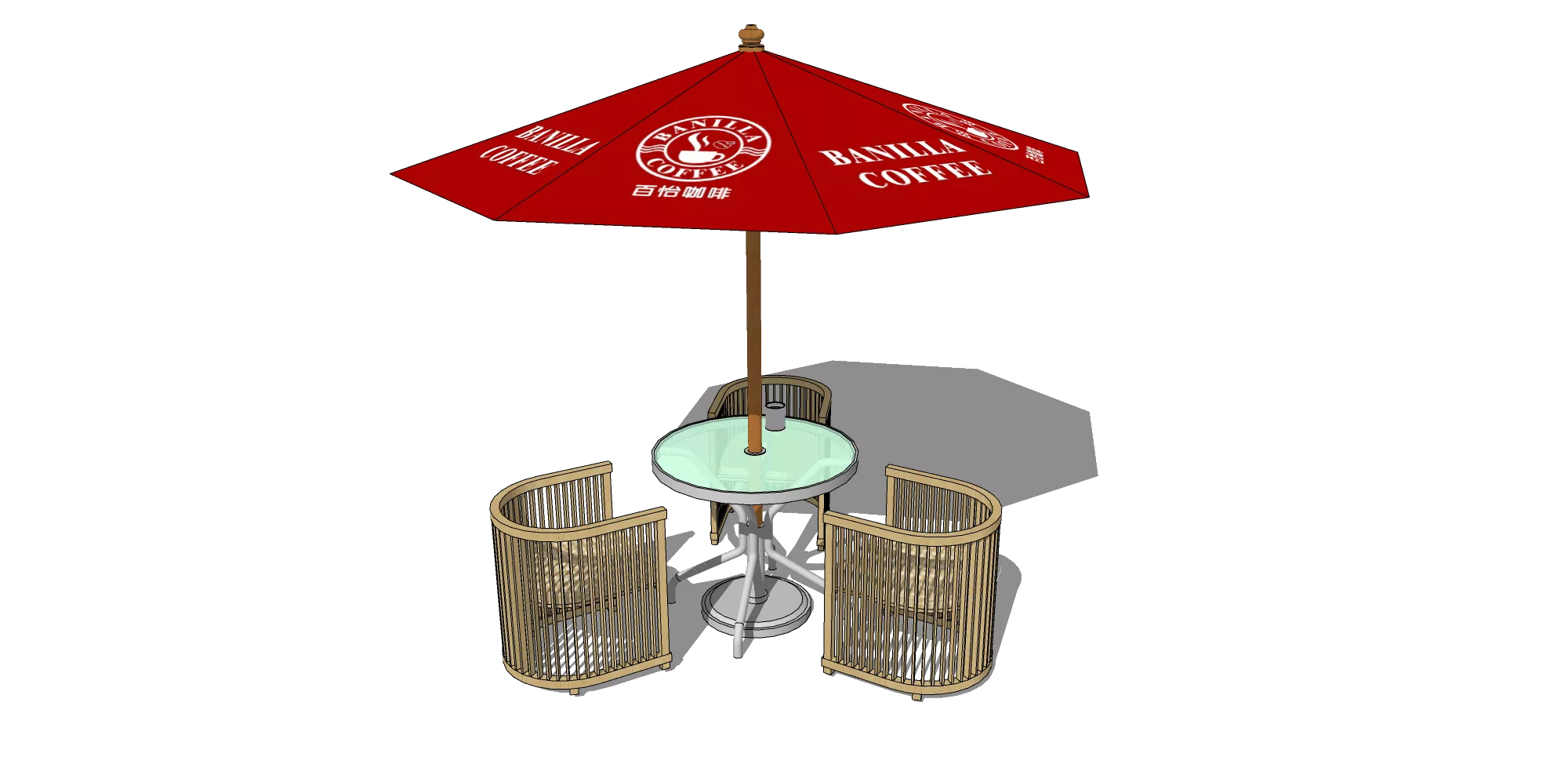 OUTDOOR EXTERIOR TABLE SETS - SKETCHUP 3D MODEL - VRAY OR ENSCAPE - ID17390