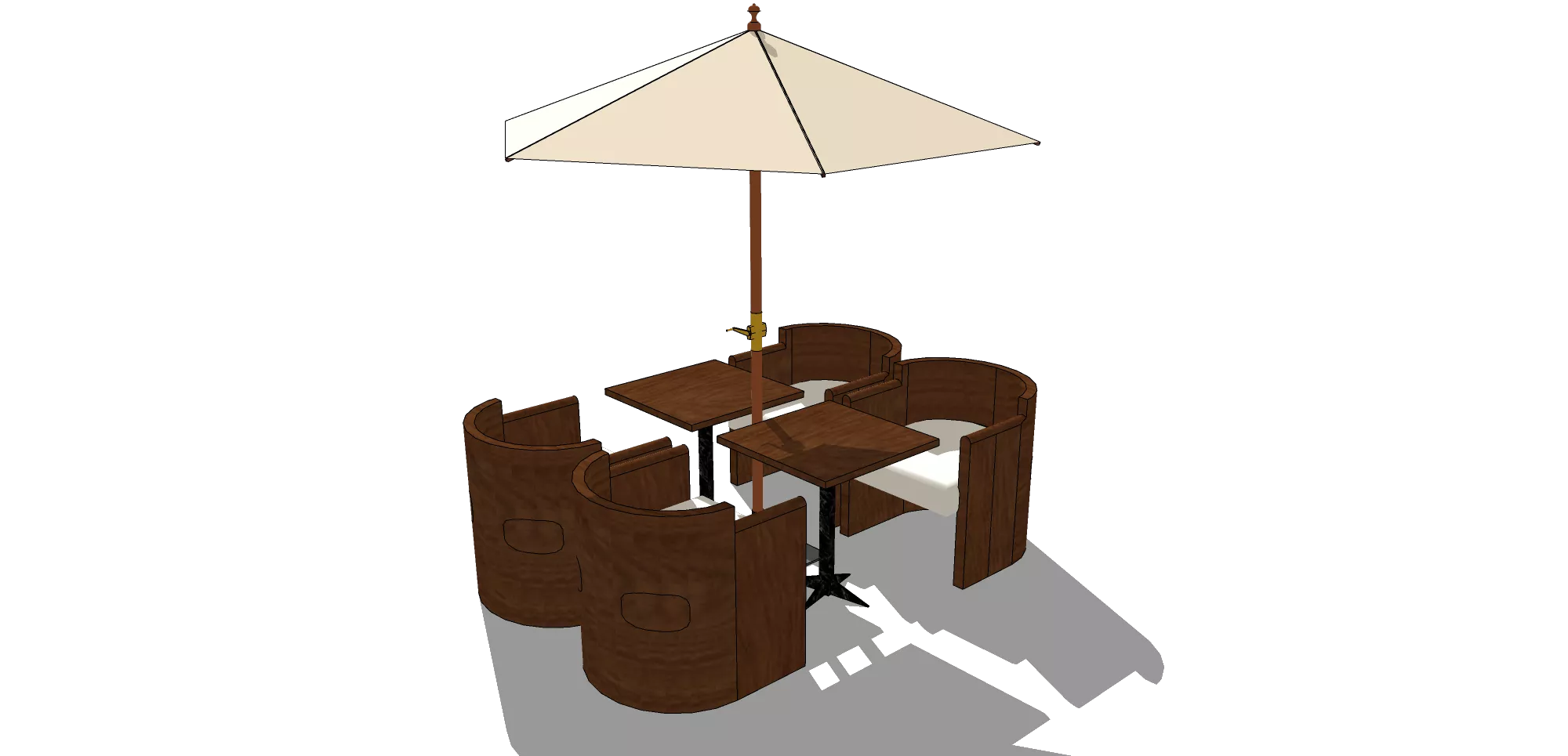 OUTDOOR EXTERIOR TABLE SETS - SKETCHUP 3D MODEL - VRAY OR ENSCAPE - ID17393