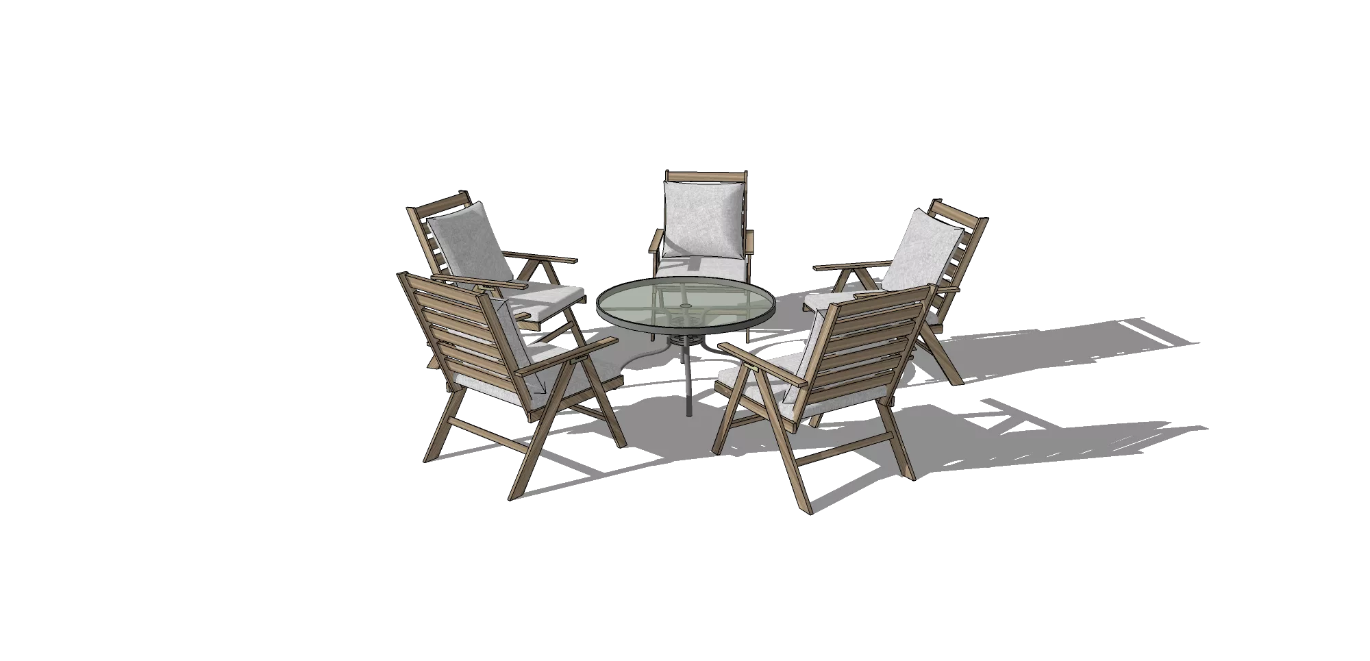 OUTDOOR EXTERIOR TABLE SETS - SKETCHUP 3D MODEL - VRAY OR ENSCAPE - ID17400