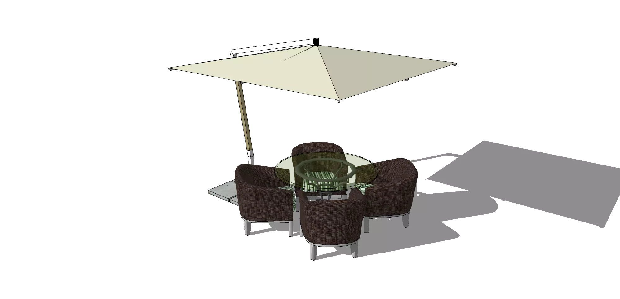 OUTDOOR EXTERIOR TABLE SETS - SKETCHUP 3D MODEL - VRAY OR ENSCAPE - ID17405