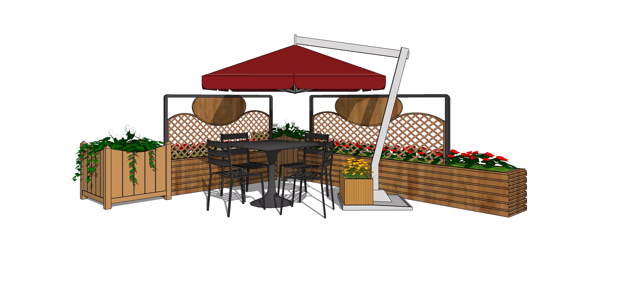 OUTDOOR EXTERIOR TABLE SETS - SKETCHUP 3D MODEL - VRAY OR ENSCAPE - ID17408