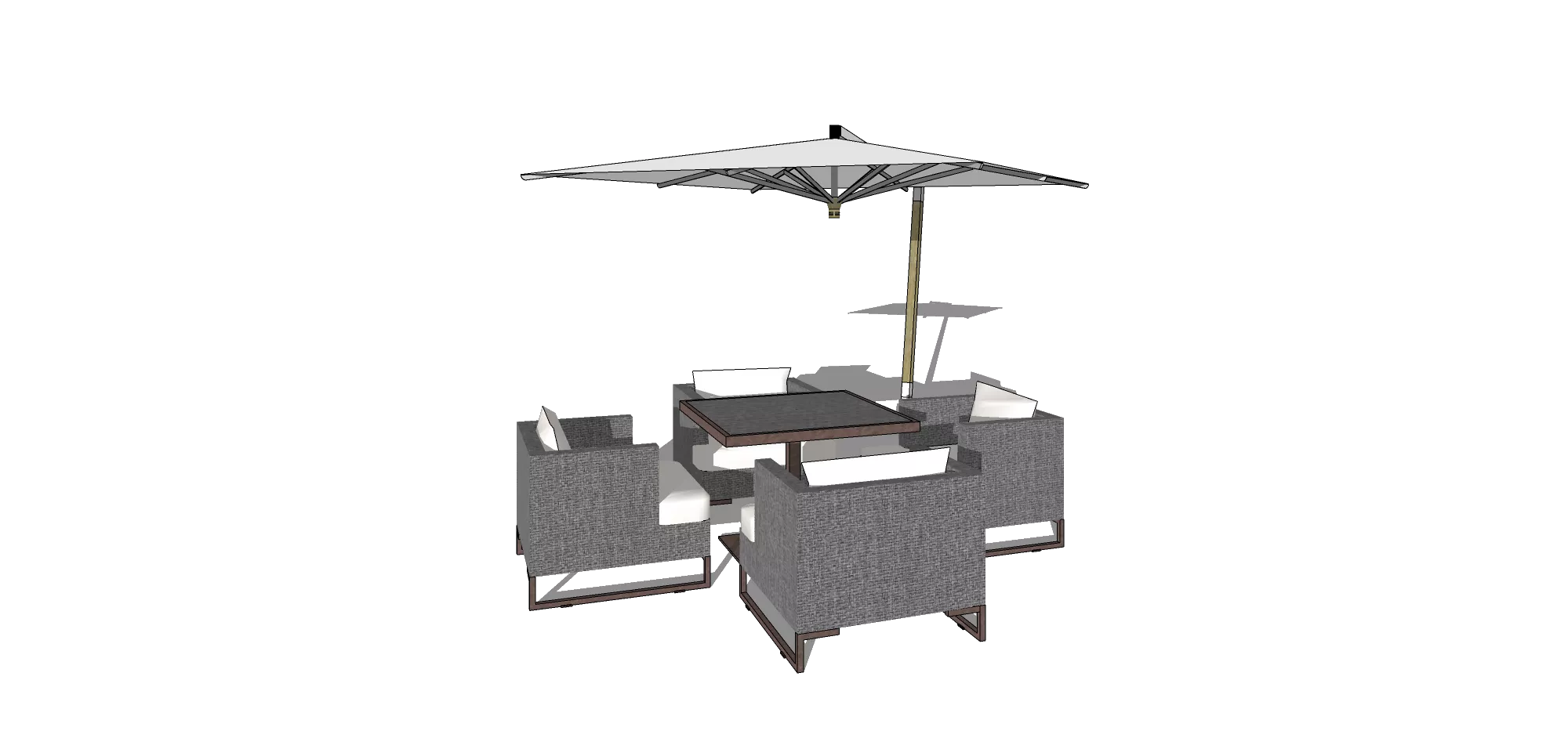 OUTDOOR EXTERIOR TABLE SETS - SKETCHUP 3D MODEL - VRAY OR ENSCAPE - ID17410