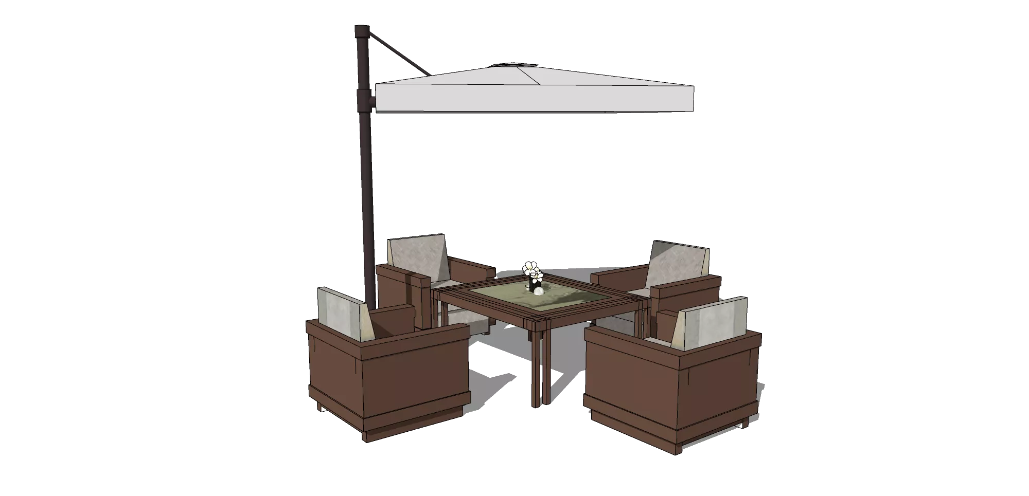 OUTDOOR EXTERIOR TABLE SETS - SKETCHUP 3D MODEL - VRAY OR ENSCAPE - ID17411