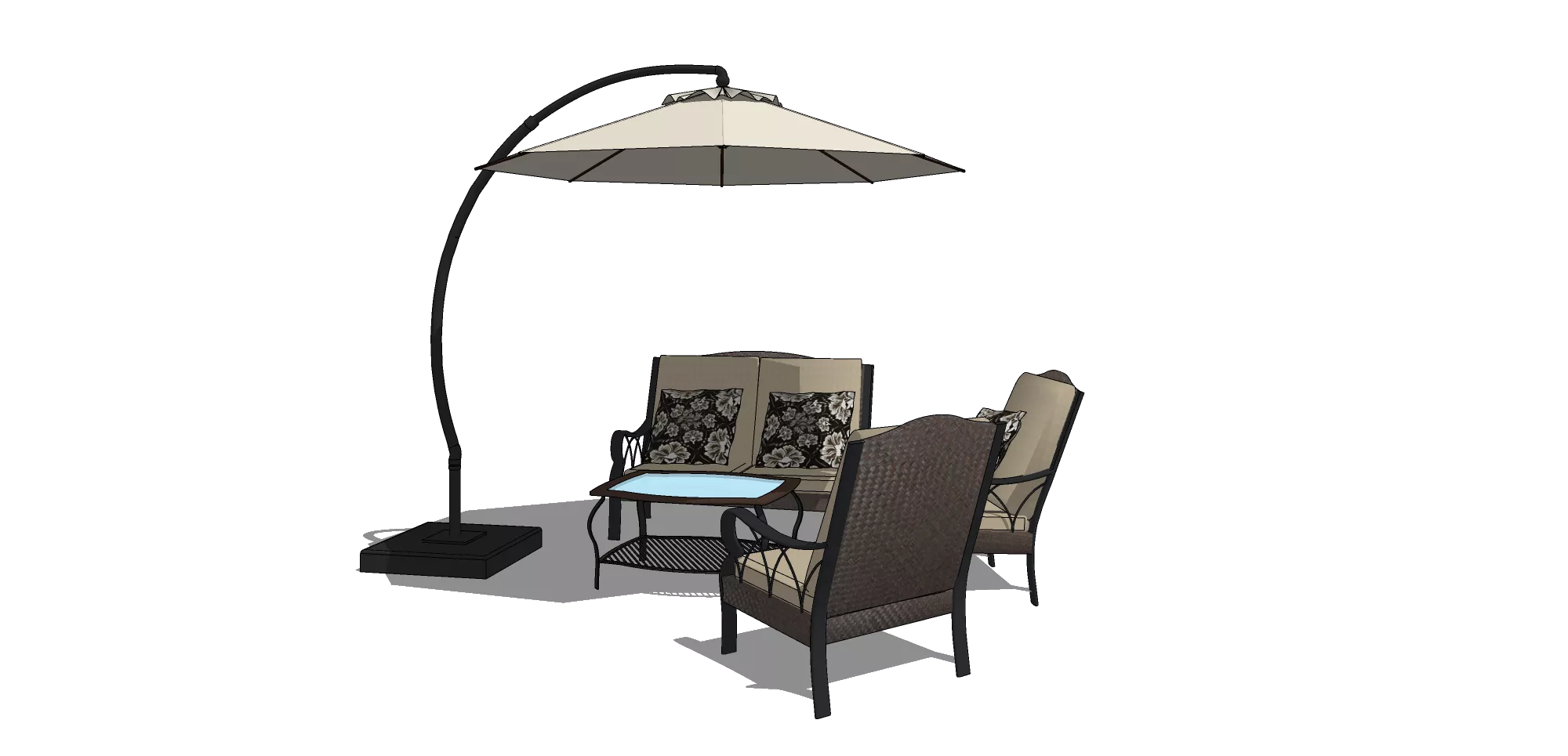 OUTDOOR EXTERIOR TABLE SETS - SKETCHUP 3D MODEL - VRAY OR ENSCAPE - ID17415