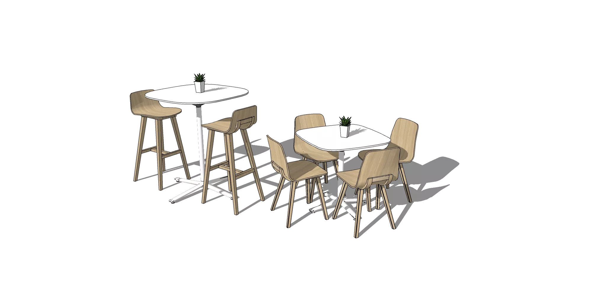 OUTDOOR EXTERIOR TABLE SETS - SKETCHUP 3D MODEL - VRAY OR ENSCAPE - ID17416