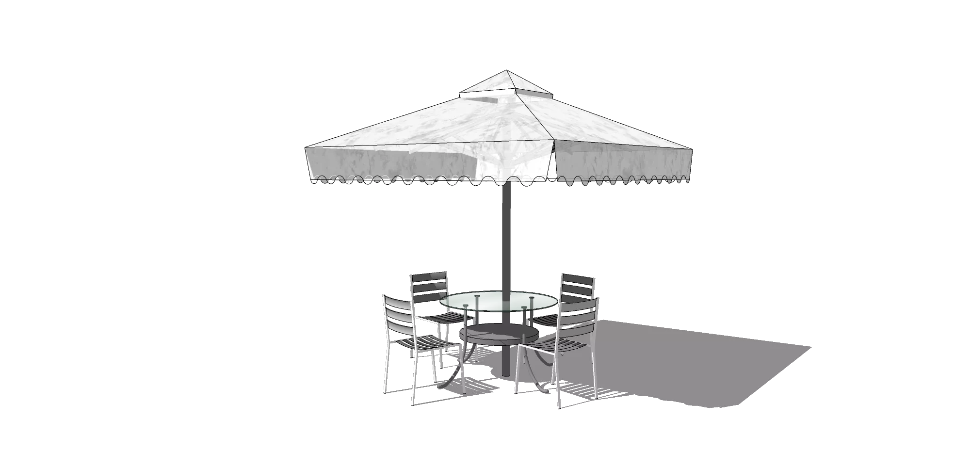 OUTDOOR EXTERIOR TABLE SETS - SKETCHUP 3D MODEL - VRAY OR ENSCAPE - ID17418