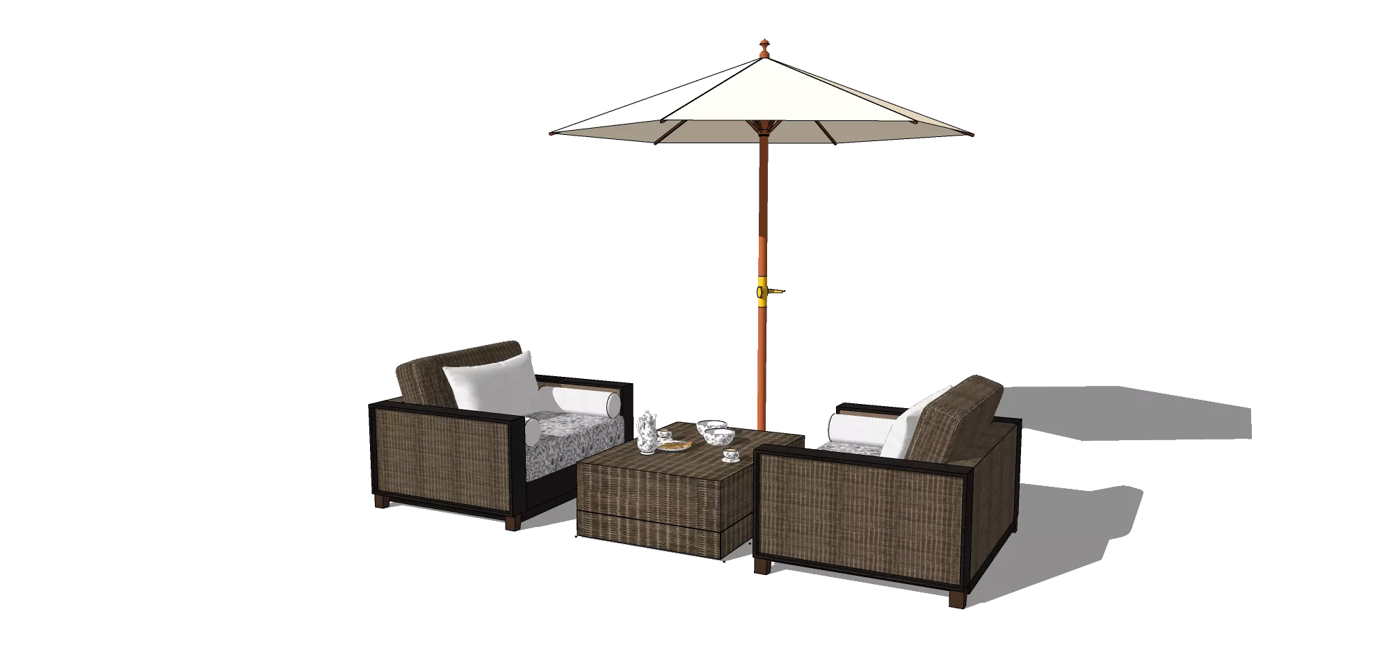 OUTDOOR EXTERIOR TABLE SETS - SKETCHUP 3D MODEL - VRAY OR ENSCAPE - ID17422