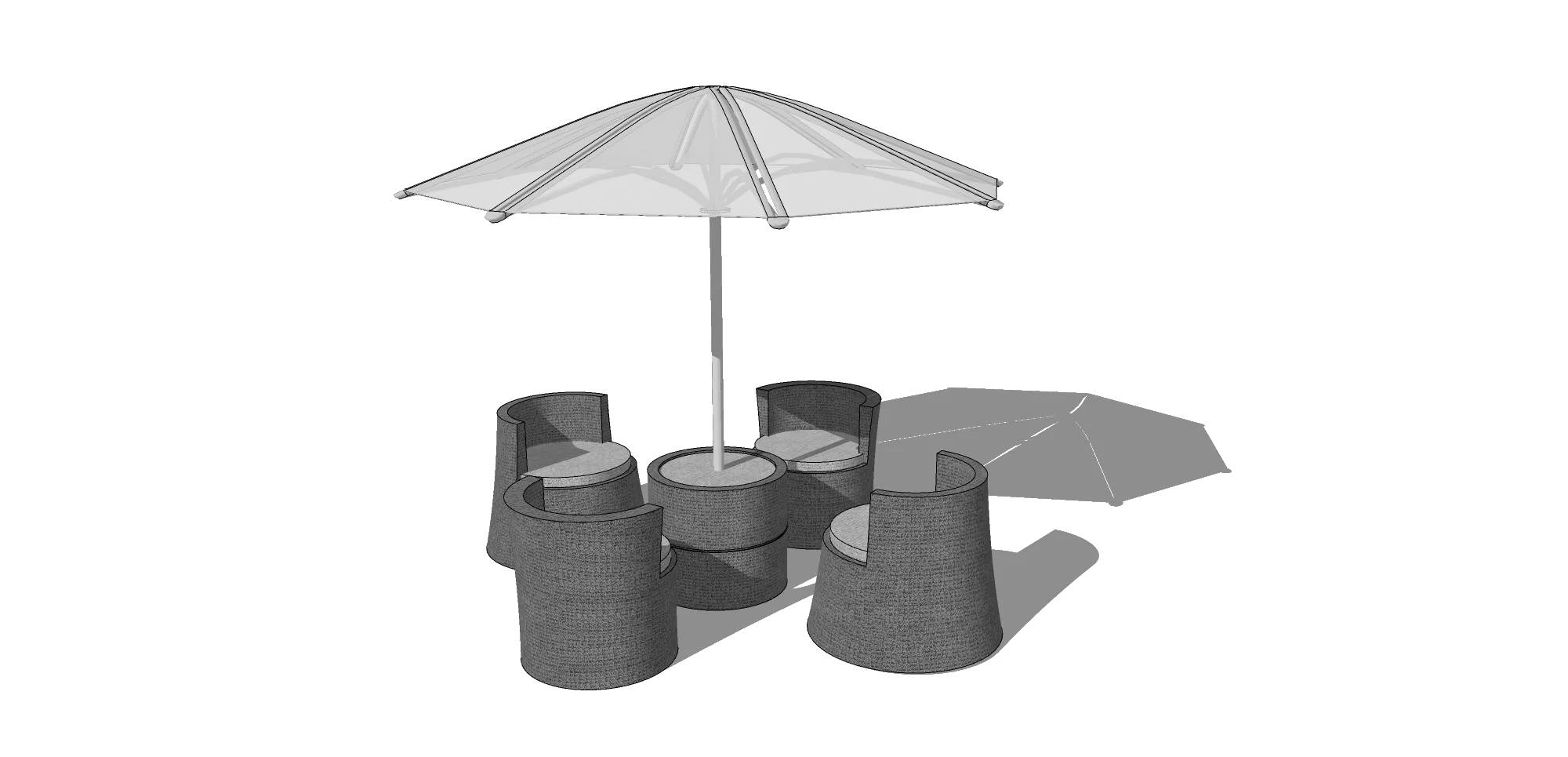 OUTDOOR EXTERIOR TABLE SETS - SKETCHUP 3D MODEL - VRAY OR ENSCAPE - ID17427