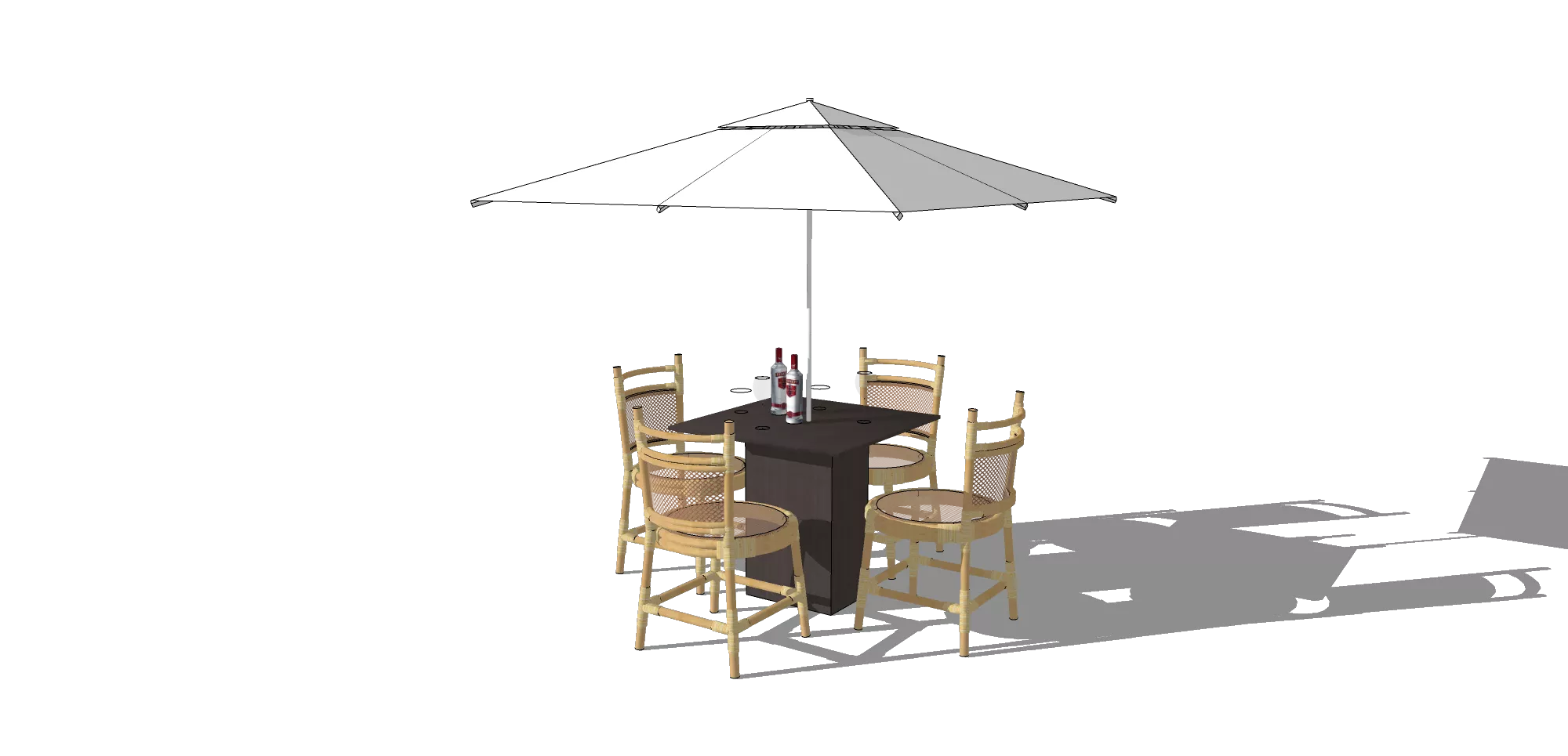 OUTDOOR EXTERIOR TABLE SETS - SKETCHUP 3D MODEL - VRAY OR ENSCAPE - ID17429