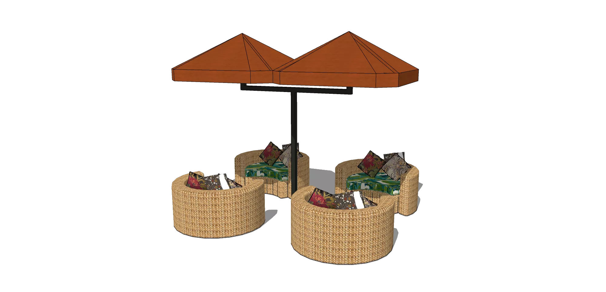 OUTDOOR EXTERIOR TABLE SETS - SKETCHUP 3D MODEL - VRAY OR ENSCAPE - ID17431