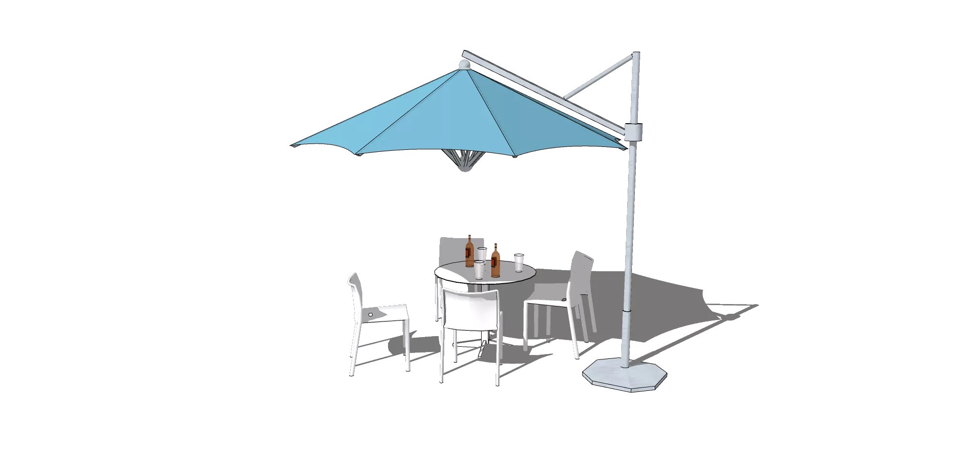 OUTDOOR EXTERIOR TABLE SETS - SKETCHUP 3D MODEL - VRAY OR ENSCAPE - ID17432