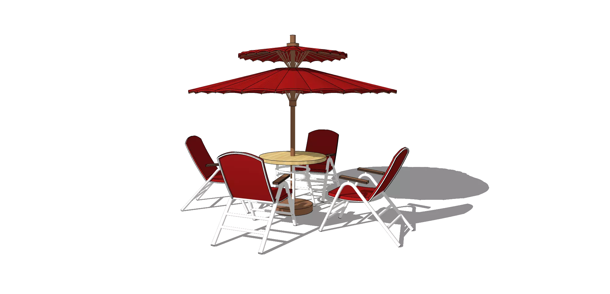 OUTDOOR EXTERIOR TABLE SETS - SKETCHUP 3D MODEL - VRAY OR ENSCAPE - ID17438