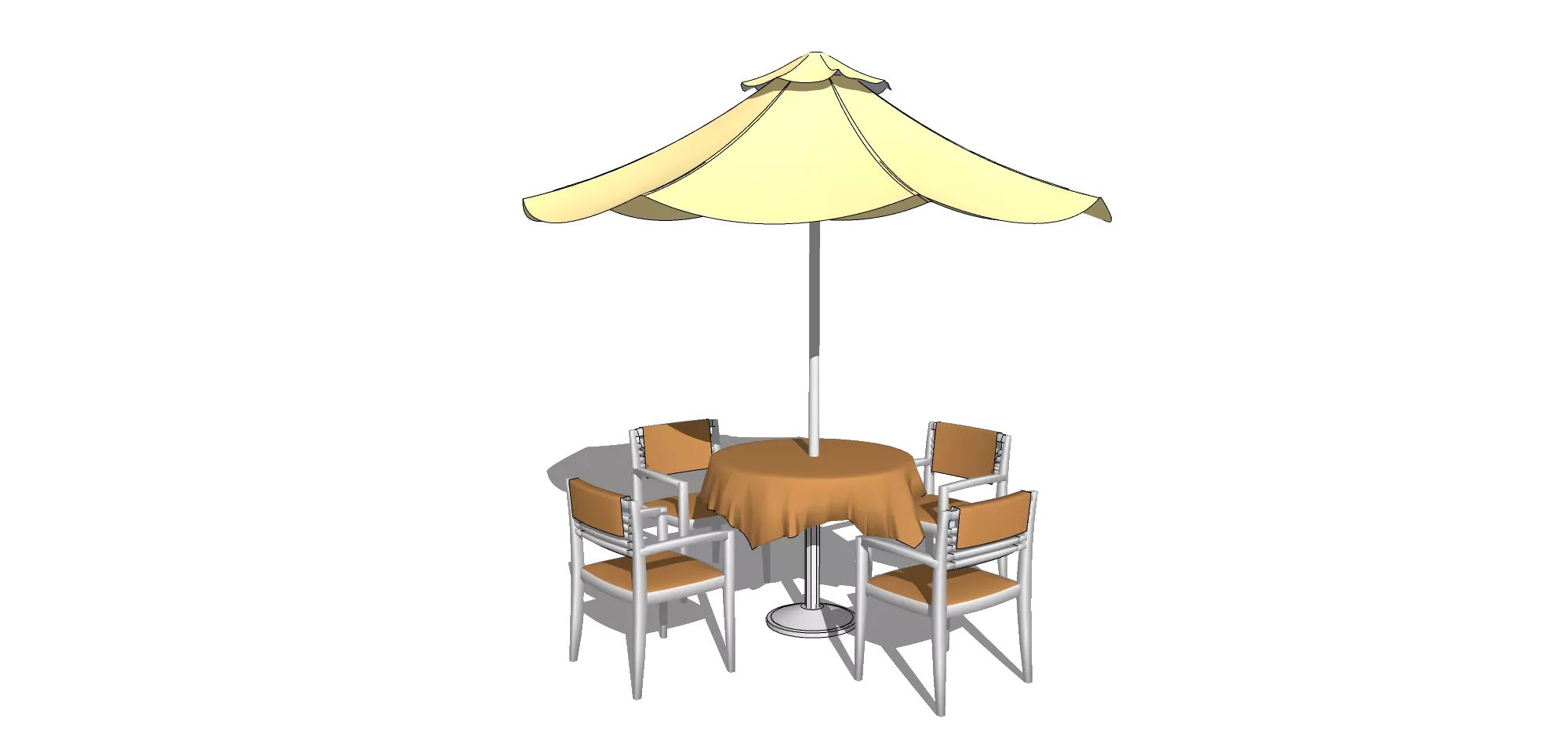 OUTDOOR EXTERIOR TABLE SETS - SKETCHUP 3D MODEL - VRAY OR ENSCAPE - ID17440
