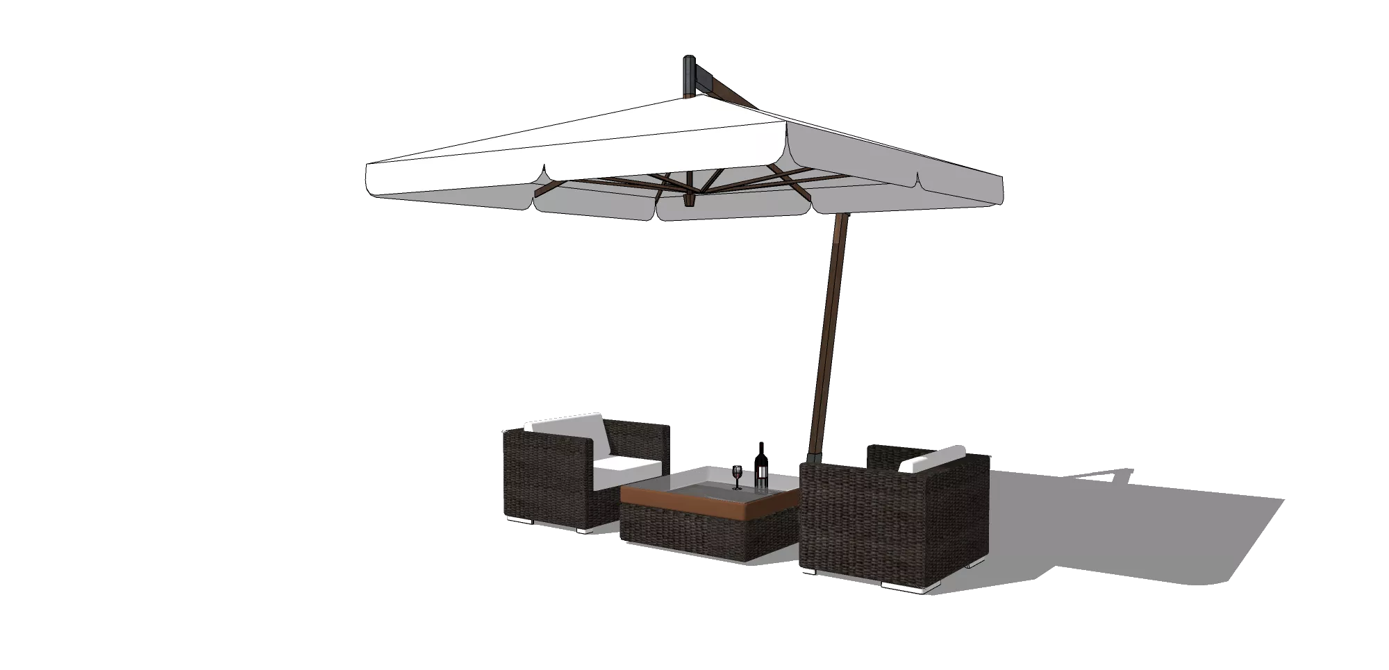 OUTDOOR EXTERIOR TABLE SETS - SKETCHUP 3D MODEL - VRAY OR ENSCAPE - ID17444