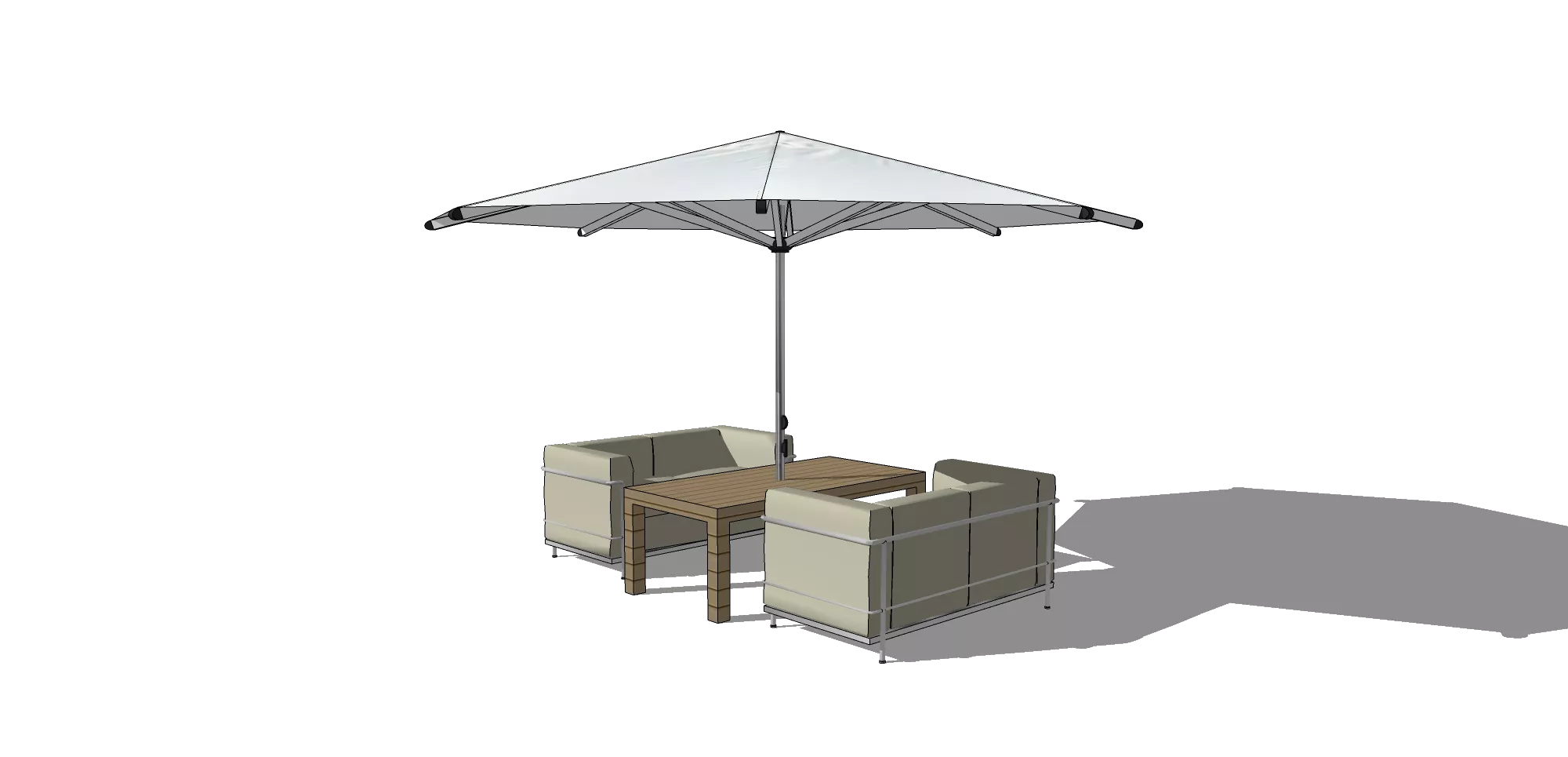 OUTDOOR EXTERIOR TABLE SETS - SKETCHUP 3D MODEL - VRAY OR ENSCAPE - ID17446