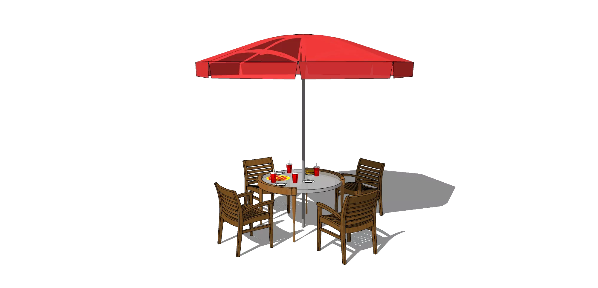 OUTDOOR EXTERIOR TABLE SETS - SKETCHUP 3D MODEL - VRAY OR ENSCAPE - ID17448