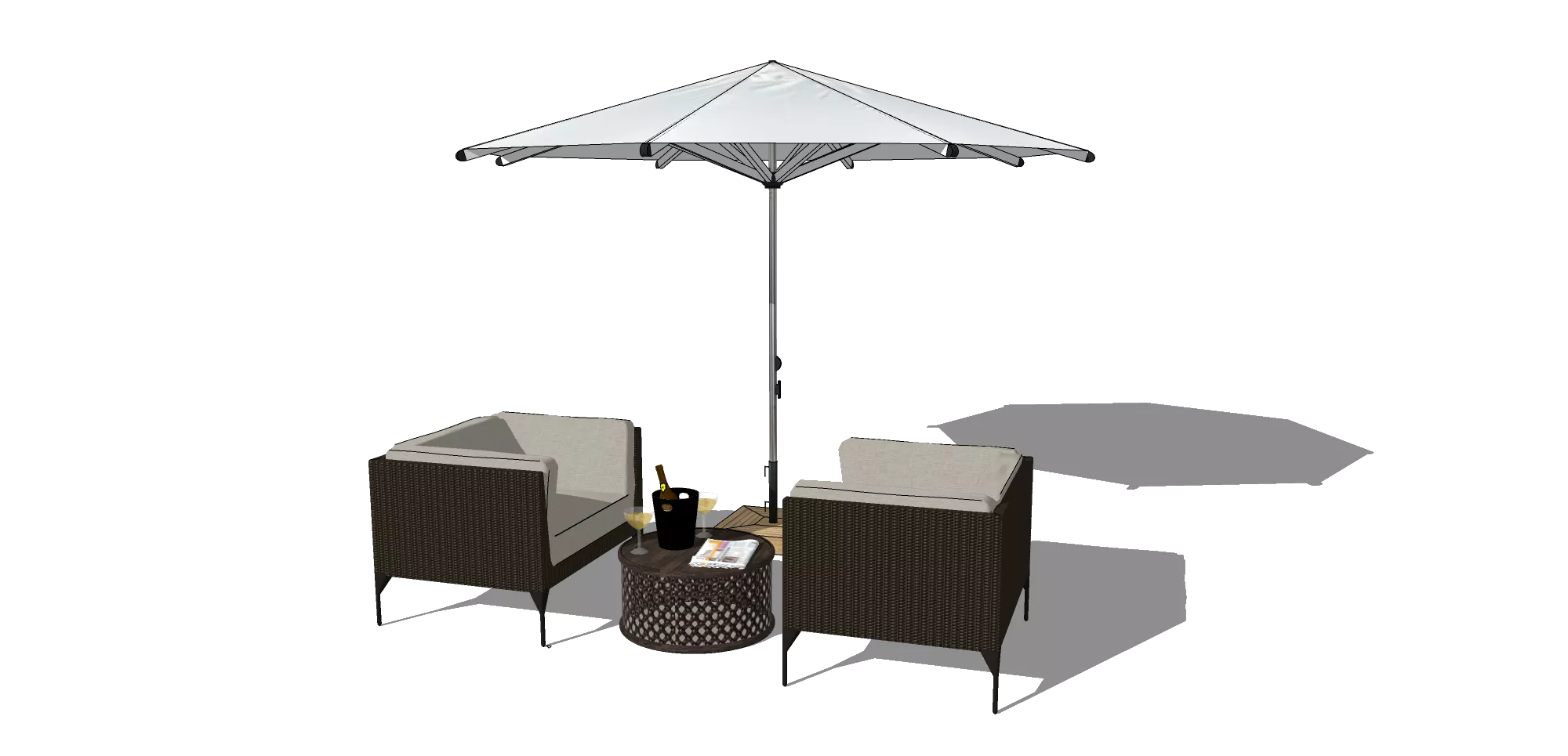 OUTDOOR EXTERIOR TABLE SETS - SKETCHUP 3D MODEL - VRAY OR ENSCAPE - ID17449