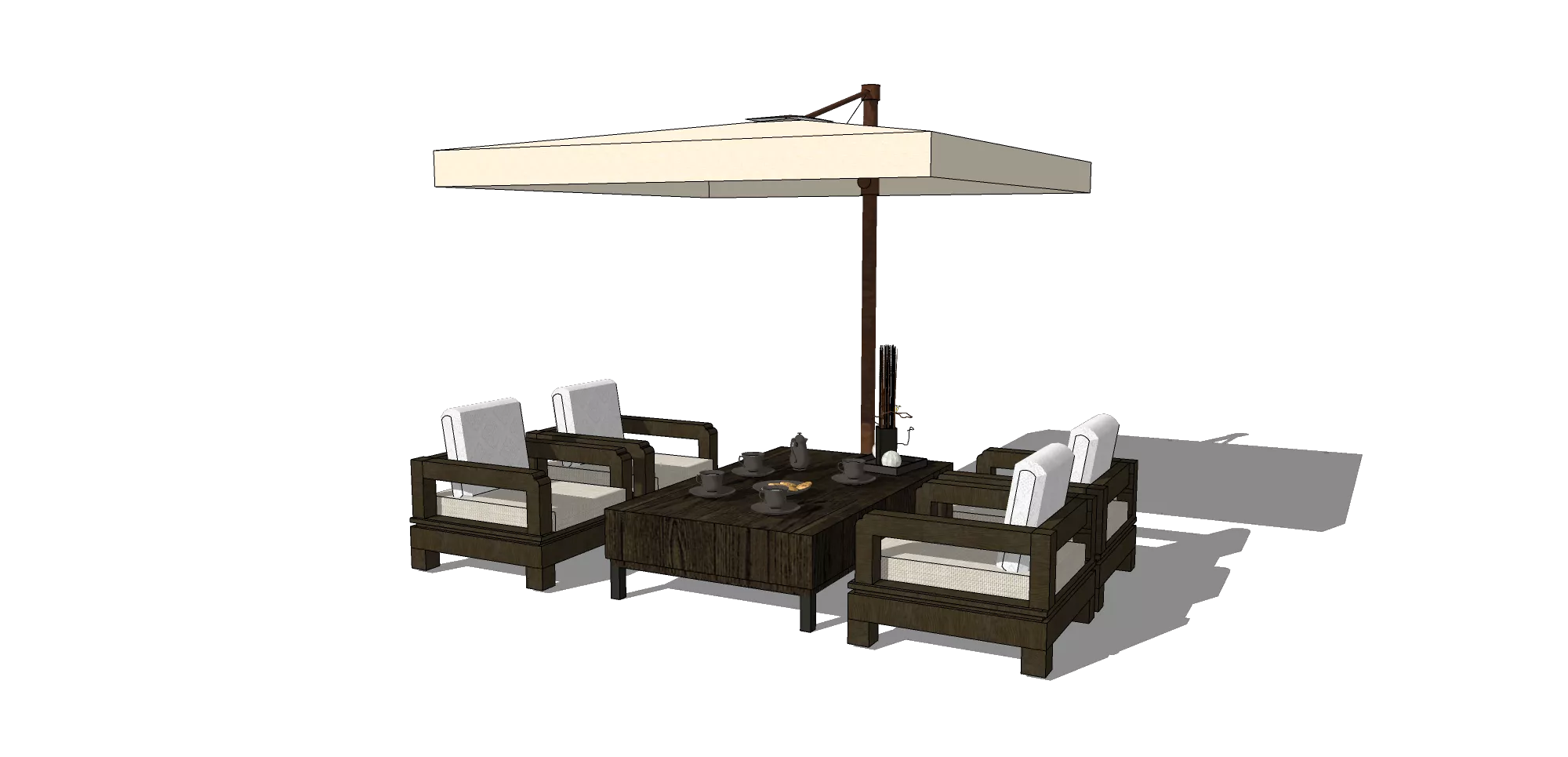 OUTDOOR EXTERIOR TABLE SETS - SKETCHUP 3D MODEL - VRAY OR ENSCAPE - ID17451