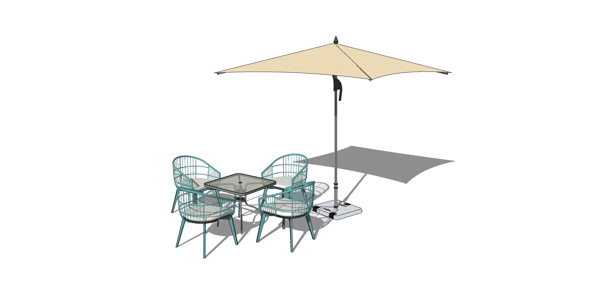 OUTDOOR EXTERIOR TABLE SETS - SKETCHUP 3D MODEL - VRAY OR ENSCAPE - ID17453