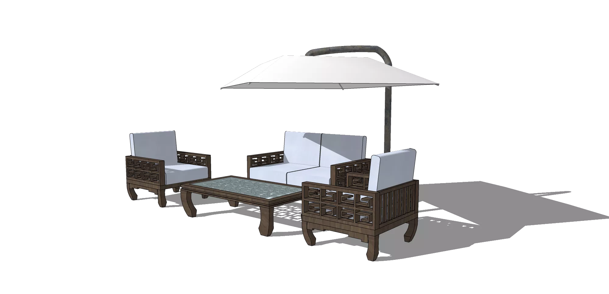 OUTDOOR EXTERIOR TABLE SETS - SKETCHUP 3D MODEL - VRAY OR ENSCAPE - ID17455