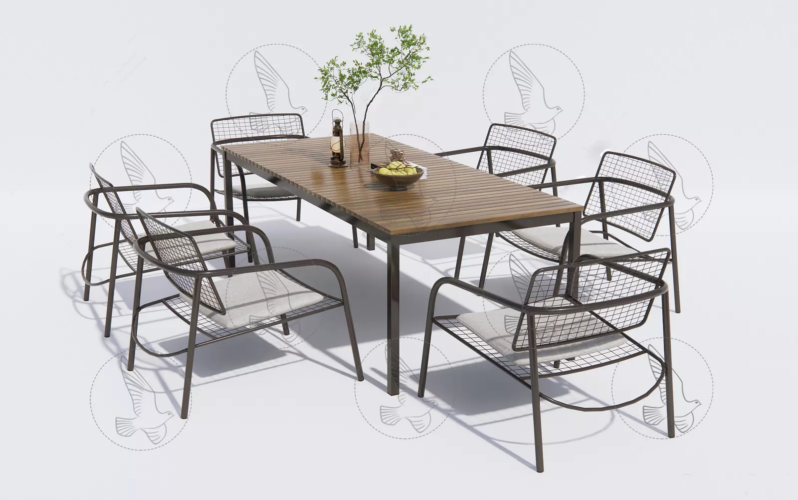 OUTDOOR EXTERIOR TABLE SETS - SKETCHUP 3D MODEL - VRAY OR ENSCAPE - ID17470