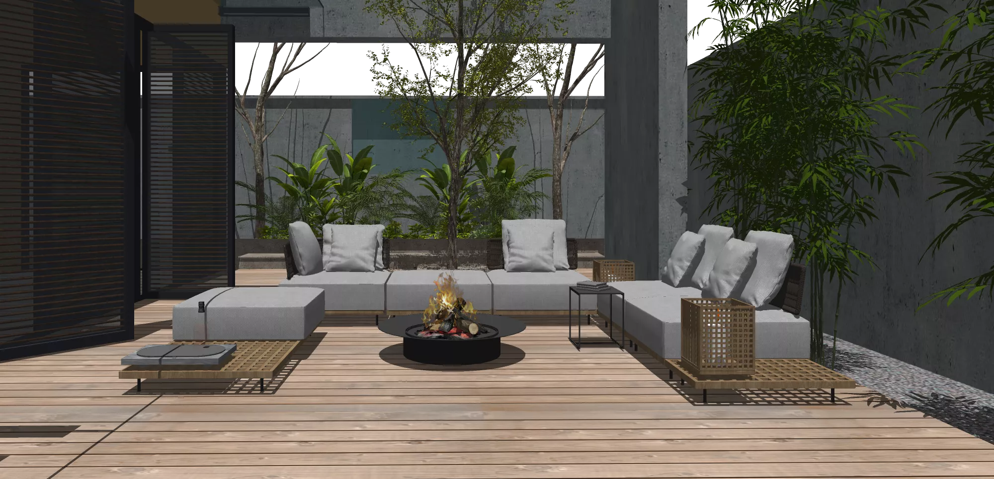 OUTDOOR EXTERIOR TABLE SETS - SKETCHUP 3D MODEL - VRAY OR ENSCAPE - ID17486